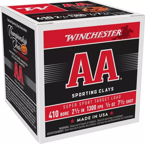 Winchester AA 410 2.5" 1/2oz #7.5 1300FPS 250rd Case Lot