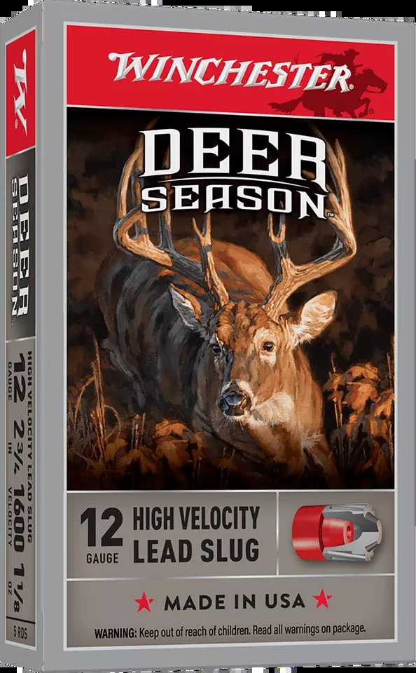 Winchester Ammo X12DS Deer Season High Velocity 12 Gauge Slug Shot - 5/Box, 20/Case