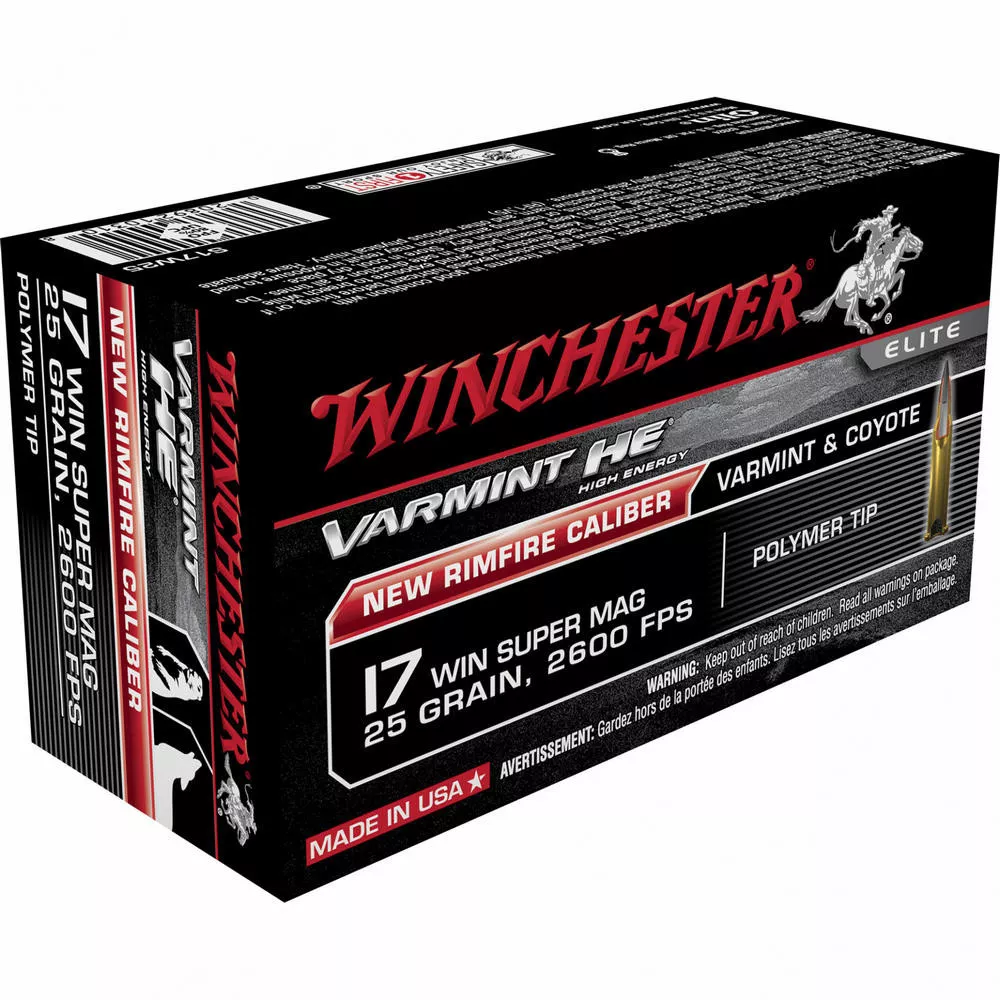 Winchester Ammunition Varmint HE 17WSM 25 Grain V-Max 50 Round Box