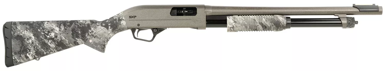 Winchester Repeating Arms 512450695 SXP Hybrid Defender 20 Gauge 3″ Chamber 5+1 (2.75″) 18″, Gray Barrel/Rec, TrueTimber Midnight Synthetic Furniture, Fiber Optic Front