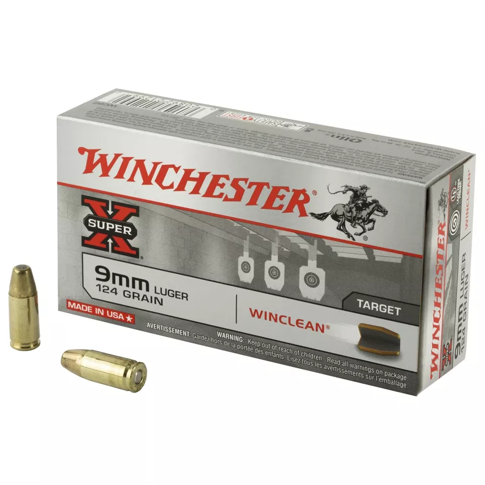 Winchester SPRX Winclean 9mm 124gr Ammunition - 50 Rounds/500 Rounds