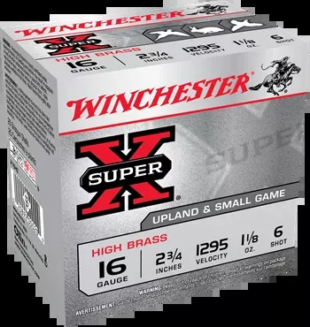 Winchester Super X Hi Brass 16 Ga 2 3/4″, 1 1/8 Oz, #6 25 Rds