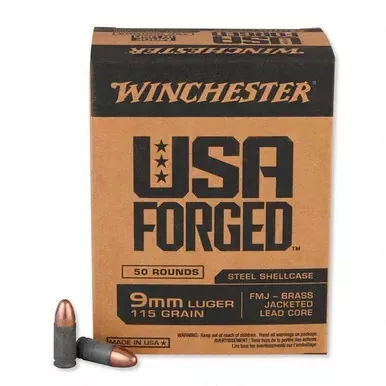 Winchester USA Forge 9mm 115gr FMJ, Case of 500