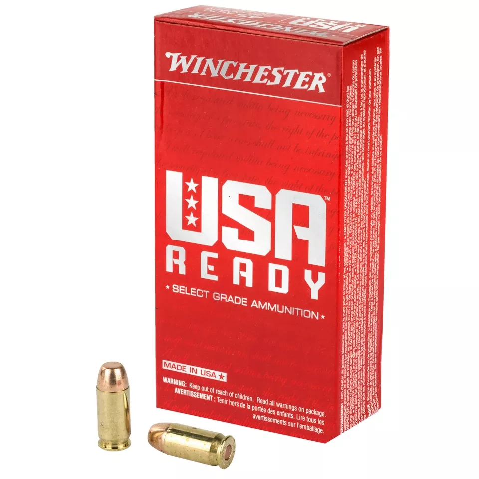 Winchester USA Ready 45 ACP 230 Grain FMJ Ammunition - 50 Rounds/500 Rounds