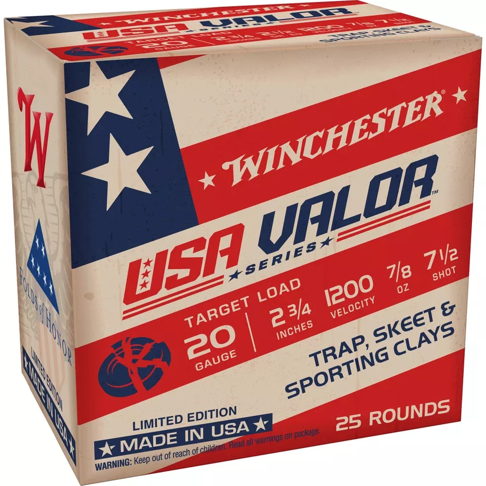 Winchester USA Valor 20GA 2.75" #7.5 Shotgun Shells - 25 Rounds/Box, 250 Rounds/Case