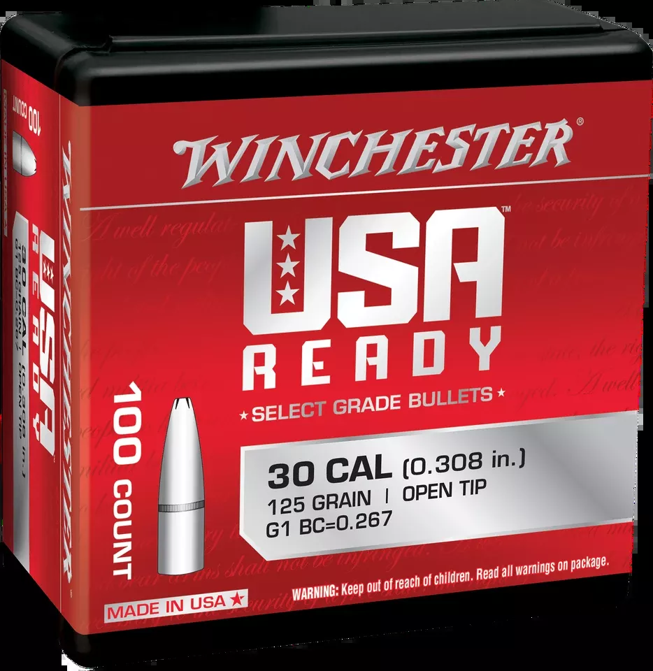 Winchester WBR30125 .308 Win 125gr Open Tip Rifle Ammo - 100 Rounds