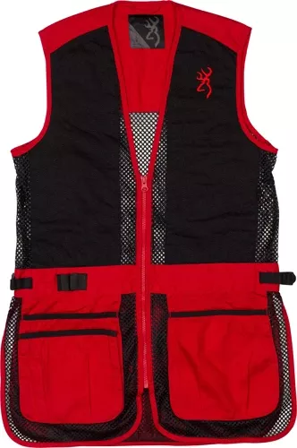Youth XL Black/Red Browning Mesh Shooting Vest - Right Handed