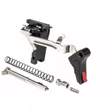 Zev Technologies Pro Flat Face Trigger Kit Glock G4 .40, Black/Red