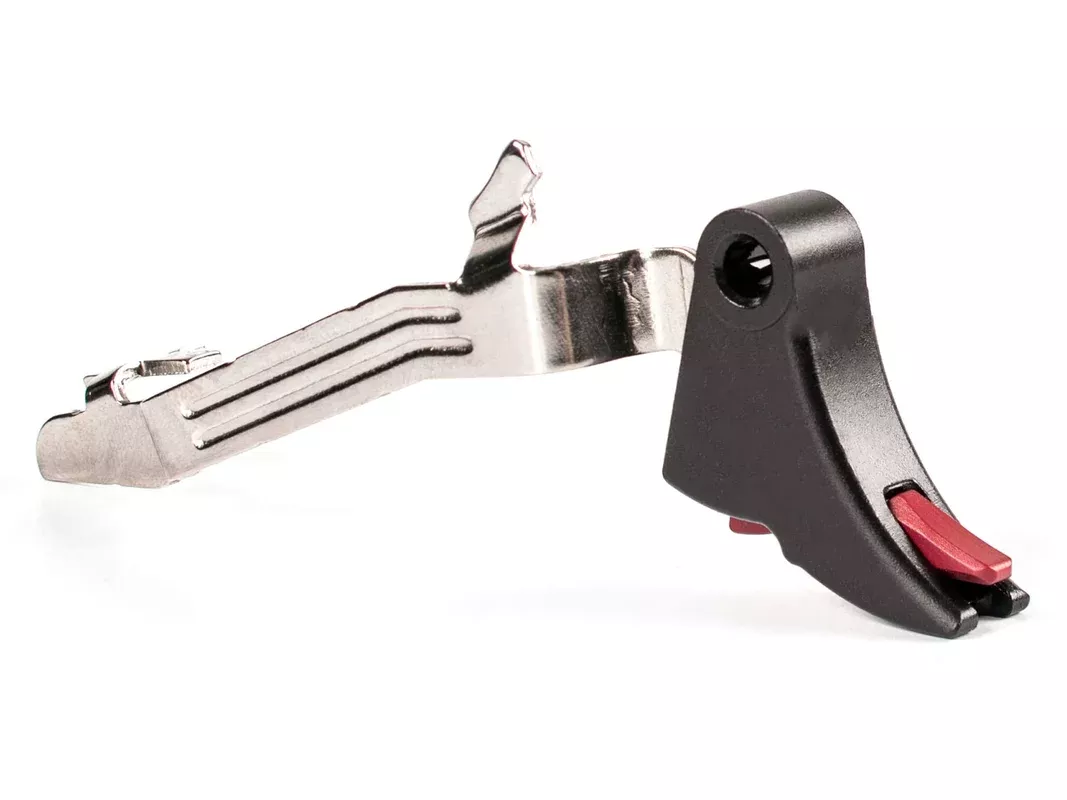 ZEV Technologies PRO Trigger with Trigger Bar for Glock 43, 43x 9mm Aluminum Black Pad, Red Safety